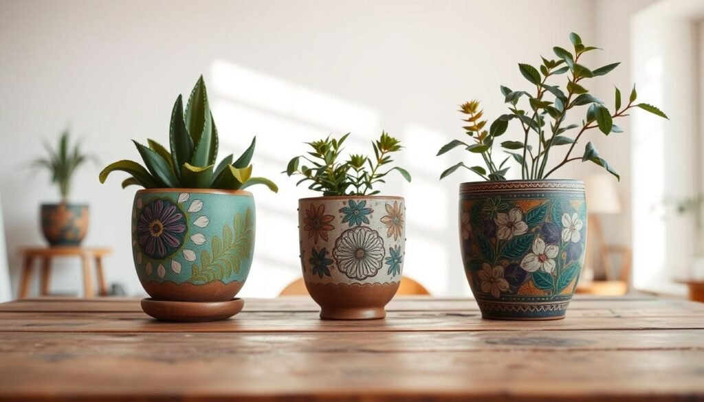 flower pot painting ideas on canvas
