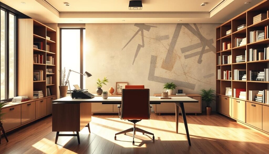 mid century modern office