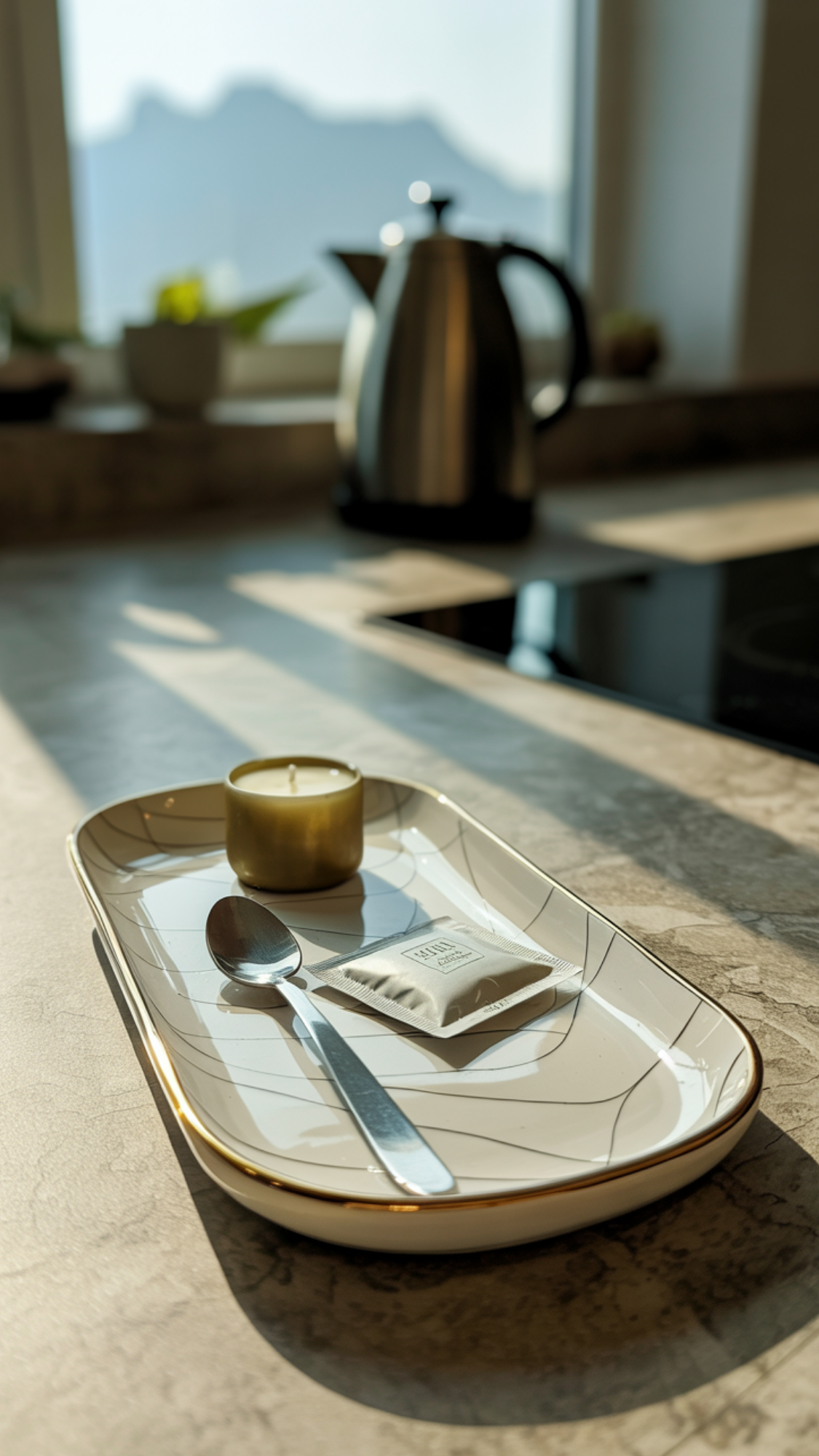 Painted Ceramic Tray — small ceramic catch-all tray with minimalist line art and protective clear coat.
