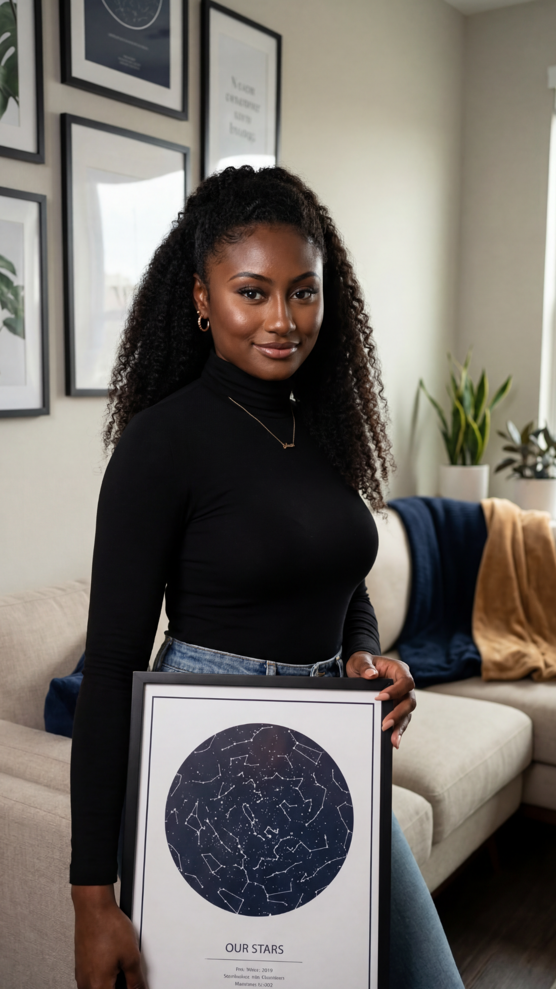 (Personalized) engraved pendant necklace — simple engraved name pendant on a delicate chain photographed on a neutral surface with soft lighting.
